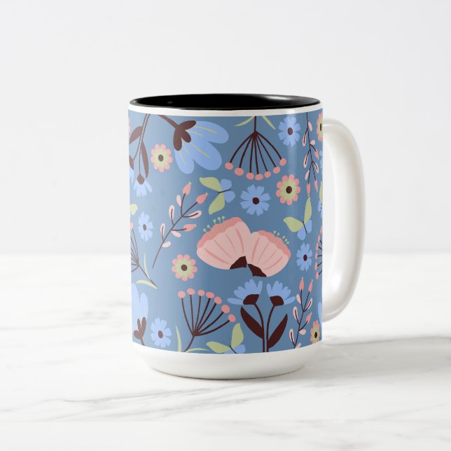 Taza Bicolor Mariposa y floral de Pastel espléndido (Anverso derecho)