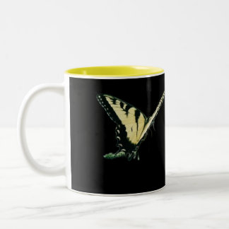 Taza Bicolor Mariposa y Rosa