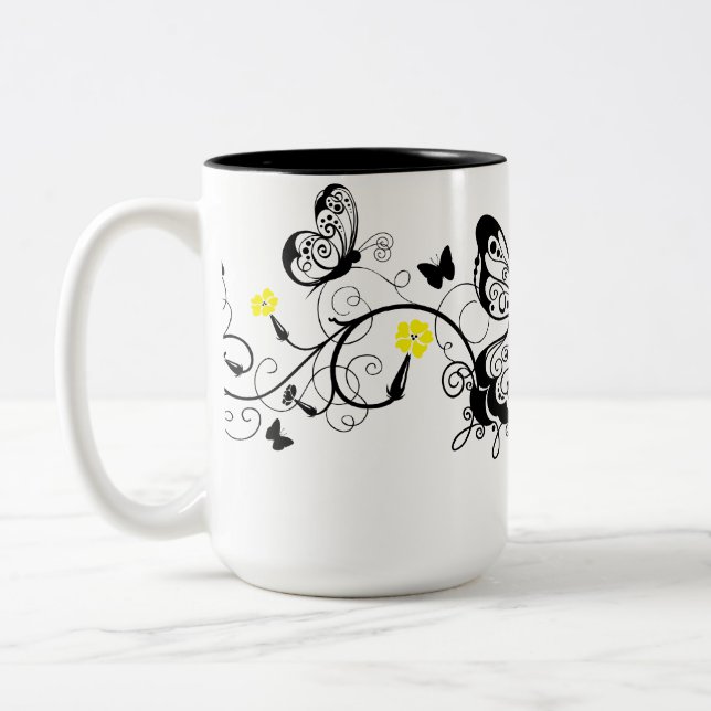 Taza Bicolor Mariposas Black Lace 10 (Izquierda)