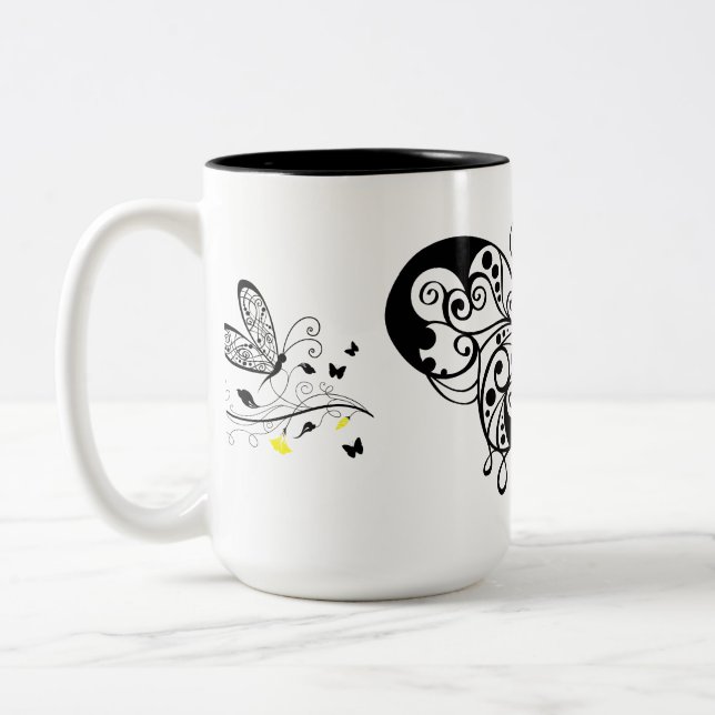 Taza Bicolor Mariposas Black Lace 3 (Izquierda)