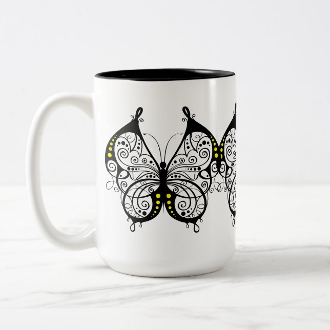 Taza Bicolor Mariposas Black Lace 5 (Izquierda)