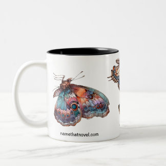 Taza Bicolor Mariposas de nombre que café nuevo tazón