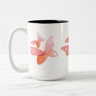 Taza Bicolor Mariposas De Peach