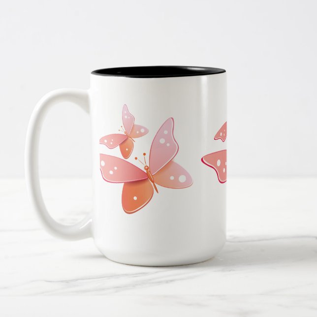 Taza Bicolor Mariposas De Peach (Izquierda)