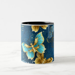 Taza Bicolor Mariposas doradas