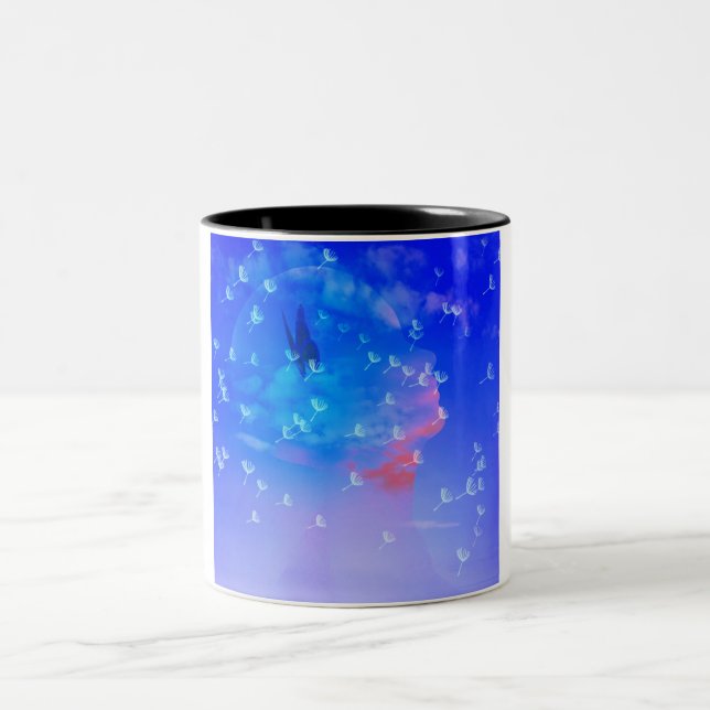Taza Bicolor Mariposas en mi cabeza (Centro)