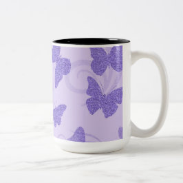 Taza Bicolor Mariposas Lilac Purpurinoso