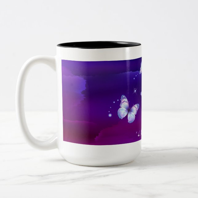 Taza Bicolor Mariposas Mágicas de Medianoche (Izquierda)