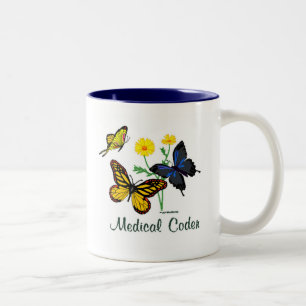 Taza Bicolor Mariposas médicas del codificador