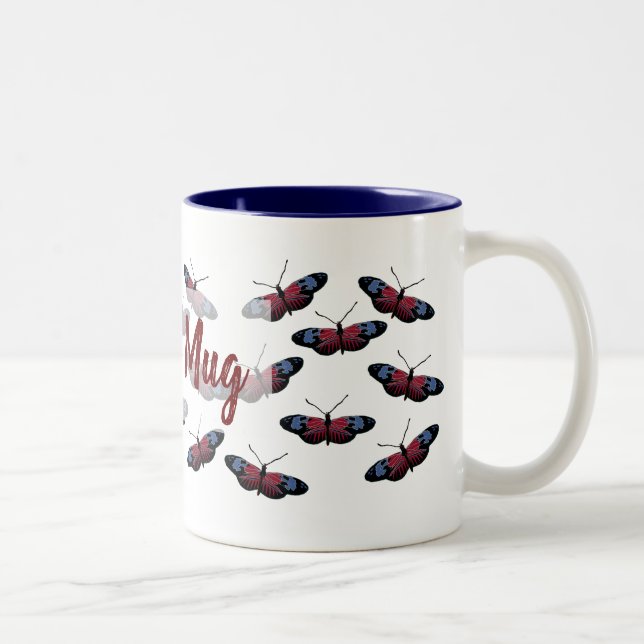 Taza Bicolor Mariposas Personalizadas Volando Mug De Dos Tonos (Derecha)