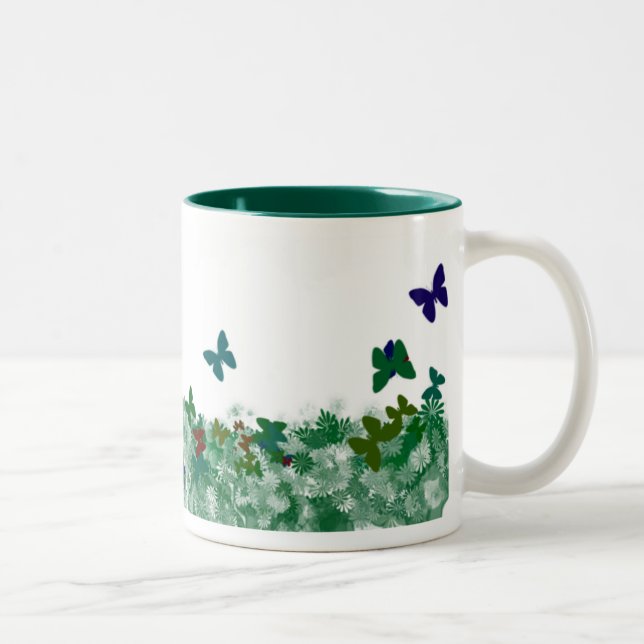 Taza Bicolor Mariposas y flores (Derecha)