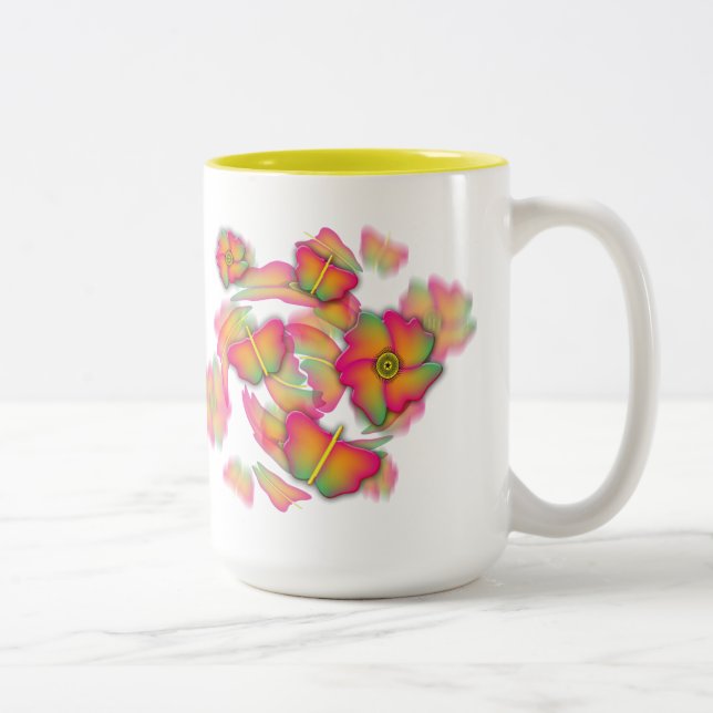 Taza Bicolor Mariposas y flores (Derecha)