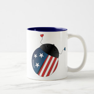Taza Bicolor Mariquita de las barras y estrellas
