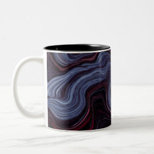 Taza Bicolor Mármol amatista de medianoche Remolino Púrpura Azu