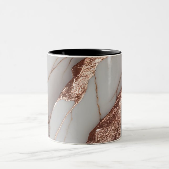 Taza Bicolor Mármol del Purpurina de cobre de moda (Centro)