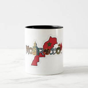Taza Bicolor Marruecos Map Tea Mug - Orgullosamente Sip with Mo