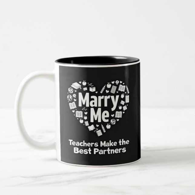 Taza Bicolor Marry Me Teacher (Izquierda)