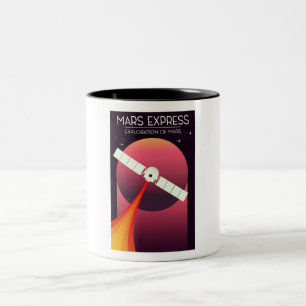 Taza Bicolor Mars Express - Exploración del arte espacial de Ma