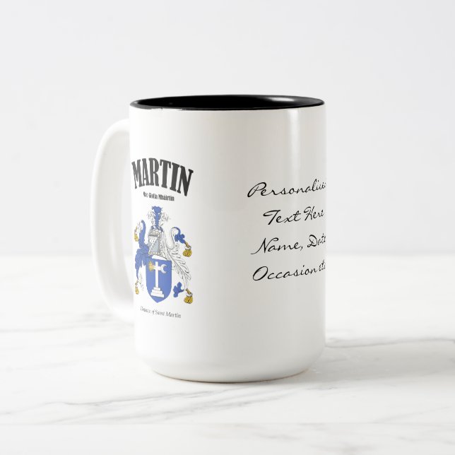 Taza Bicolor Martín Family Crest, Traducción y Significado (Anverso izquierdo)