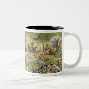 Taza Bicolor Marzo triunfal del Duende-Rey, ilustracion de