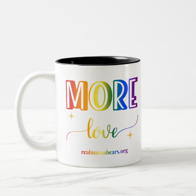 Taza Bicolor Más amor barro arcoiris (Izquierda)