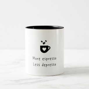 TAZA BICOLOR MÁS ESPRESO MENOS DEPRESIÓN