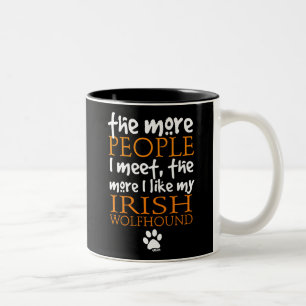 Taza Bicolor Más la gente resuelvo… el Wolfhound irlandés