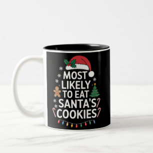 Taza Bicolor Más Probable De Comer Las Galletas De Santa Navida