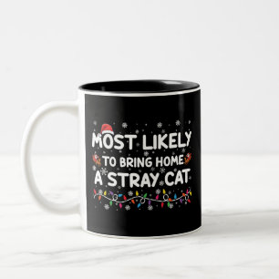 Taza Bicolor Más Probable De Traer A Casa Una Navidad De Gato C