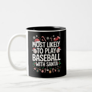 Taza Bicolor Más Propenso a Jugar Béisbol con la Familia de San