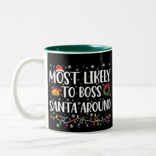 Taza Bicolor Más Propenso A Mandar A Santa Divertido Navidad