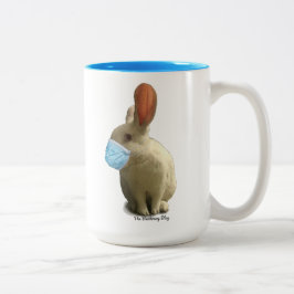Taza Bicolor Máscara COVID Bunny Mug - Azul