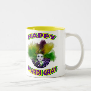 Taza Bicolor Máscara emplumada del carnaval