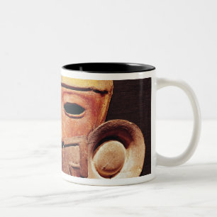 Taza Bicolor Máscara humana, de Teotihuacan