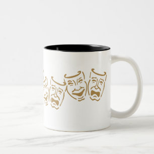 Taza Bicolor Máscaras simples del drama