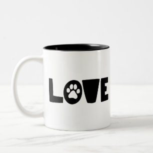Taza Bicolor Mascota Amo Al Perro Perro Perro Amante Arte Masco