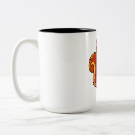 Taza Bicolor Mascota de ardilla de dibujos animados vibrante