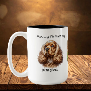 Taza Bicolor Mascota fotográfico Cocker Spaniel Personalize