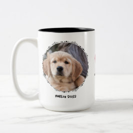 Taza Bicolor Mascota Loss Dog Memorial Keepsake 2 Photo Persona