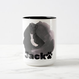 Taza Bicolor Mascota Simple y Moderno Nombre y foto de la tipog