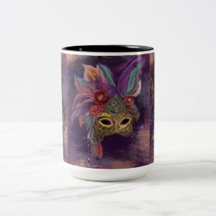 TAZA BICOLOR MASQUERADE VENECIA  ARTE     