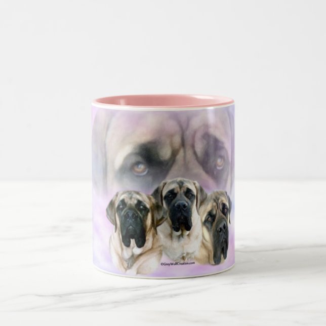 Taza Bicolor Mastiff Ojos de amor Mug (Centro)
