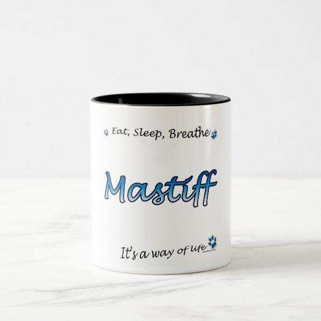 Taza Bicolor Mastiff Respira azul Mug (Centro)
