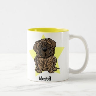 Taza Bicolor Mastín Brindle de la estrella de Kawaii