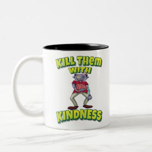 Taza Bicolor Matarlos con amabilidad Cerebro Zombie