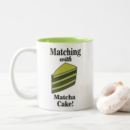 Taza Bicolor Matcha Green Cake Funny
