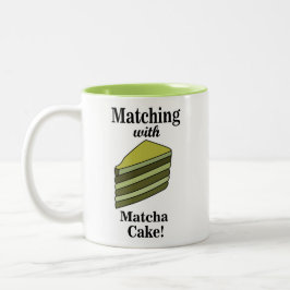 Taza Bicolor Matcha Green Cake Funny