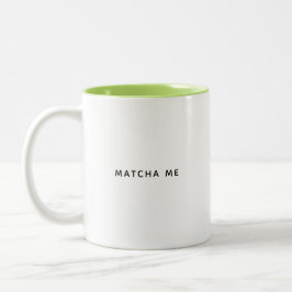 Taza Bicolor Matcha Me Cute Lime Green Breakfast Coffee Mug