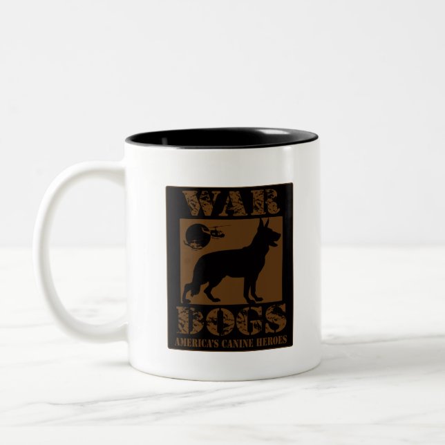 Taza Bicolor Material gráfico de perros-guerra (Izquierda)
