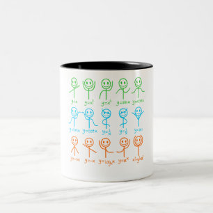 Taza Bicolor Math Teacher Dance Ecuación matemáticas